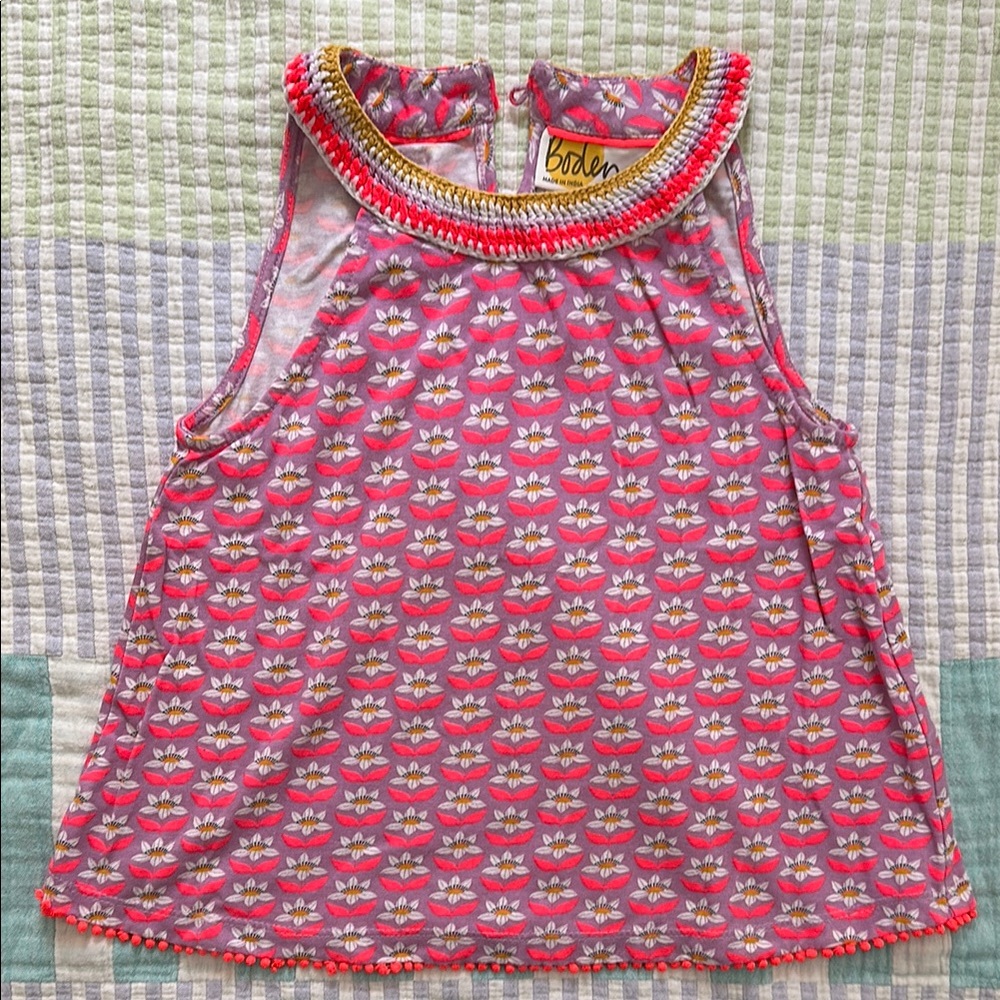 Mini Boden Pink Kids Sleeveless Top, size 5